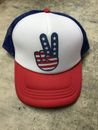 Gorra de béisbol de EE. UU. bandera estadounidense sombrero ajustable Claire's mujer blanco rojo azul ¡Nuevo!