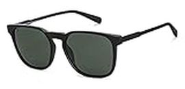 VINCENT CHASE EYEWEAR By Lenskart | Full Rim Square Branded Latest and Stylish Sunglasses | Polarized and 100% UV Protected | Men & Women | Large | VC S13980 (Color:-Black/Lens Green)-Pack of 1