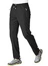 BGOWATU Men's Athletic Running Pants Lightweight Quick Dry Jogging Hiking Casual Outdoor Sports Sweatpants with Zipper Pockets Black Size XL