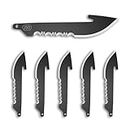 Outdoor Edge 2.5" Drop-Point with Serrations Blade Pack (Black, 6 Blades), Compatibilty Blade Code 250