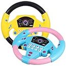 Abaodam 2 Pcs Steering Wheel Simulator Kids Toy Stroller Toys Car Toy Musical Toy Driving Simulation Toy Driving Simulator for Kids Sounding Toy Drive Wheel Plastic 20x Co-pilot