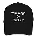 savri Personalized Caps - Custom Name, Logo, Image Printed - Unisex Branding Caps - Adjustable Strap - Ideal for Boys, Girls, Kids, Men, Women - Black Color - Personalized Baseball Caps, Custom Hats