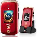 VOCA Big Button Flip Phone for Elderly | Dual Screen | Unlocked 4G LTE | Loud Volume | SOS Button | Hearing Aid Compatibility | Charging Dock | Predictive Text | V543