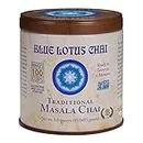 Blue Lotus Chai Tea - Traditional Masala Chai - Makes 100 Cups - 3 Ounce Masala Spiced Chai Powder with Organic Spices - Instant Indian Tea No Steeping - No Gluten