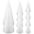 Polystyrene Cone 10PCS Foam Cone for Christmas Craft Supplies Assorted Sizes Crafting Cones for Christmas Tree Gnomes Making DIY Art Projects
