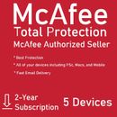 McAfee Total Protection 5 DEVICE / 2 YEAR (Account Subscription)