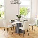 Dining Chairs Set of 4 Kitchen Chair with Metal Legs Cream