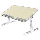 PrimeCables Adjustable Laptop Bed Table, Portable Laptop Stand for Bed Desk Foldable Sofa Breakfast Tray for Reading and Writing