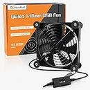 NewHail 140 mm Mini USB Fan Computer Fan Multi-Speed Control, Reduction Heat for Router, Game Console, TV Box, Recipient, Modem, DVR, PlayStation, AV Cabin (1 Pack - Black)