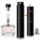 LIAN Travel Perfume Atomizer Refillable Spray Bottle Portable Empty Cologne Dispenser Multicolor Fragrance Scent Pump Case Fill from Bottom 5ml Mini Pocket Size for Traveling and Outgoing Matte Black