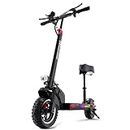 EVERCROSS H5 Electric Scooter, Electric Scooter for Adults with 800W Motor, Up to 45KM/H & 40KM-10'' Solid Tires, Scooter for Adults with Seat & Dual Braking, Folding Electric Scooter for Adults