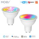 MOES ZigBee WIFI GU10 Smart LED Light Bulbs RGB C+W Dimmable 5W Alexa Google APP