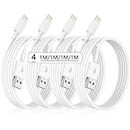 iPhone Charger Cord Lightning Cable [Apple MFi Certified] 3ft 4 Pack iPhone Charger Cable Fast Charging Cables for iPhone 14 13 12 11 Pro Max Mini XR XS X 8 7Plus 6 6s, iPad Mini Air, iPod, AirPod