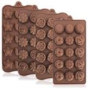4 Pack Silicone Chocolate Molds Food Grade Non-Stick Baking Molds for Candy