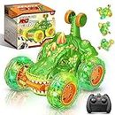Toys for 3-9 Year Old Boys, decked Dinosaur 360�°Rolling Twister with Colorful Lights Remote Control Cars for Kids RC Stunt Car Boys Toys Age 4-8 Birthday Gifts for 3 4 5 6 Year Old Boys