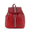 Nicole Lee Nicole Lee Chanelle Chain and Stud Embellished Backpack, Red (Red) - P10214-RD