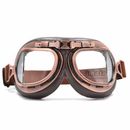Motorcycle Scooter Mopeds Bike Retro Vintage Aviator Pilot Cruiser Goggles Clear