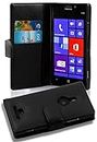Cadorabo Funda Libro para Nokia Lumia 925 en Negro ÓXIDO - Cubierta Proteccíon de Cuero Sintético Estructurado con Tarjetero y Función de Suporte - Etui Case Cover Carcasa
