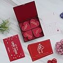 eCraftIndia Set of 8 Love Cards, 20 Reasons Why I Love You Printed on Little Red Hearts Decorative Wooden Gift Box - Valentine's Day Gifts