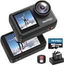AKASO Brave 7 LE Action Camera Dual Display 4K30FPS 20MP WiFi Sports Camera Ultra HD 2‘’ Touch Screen Vlog Camera with Advanced Anti-Shake EIS 2.0 Remote Control 40m Underwater Camera Memory card 64GB