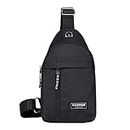 Crossbody Sling Bag, Waterproof Sling Backpack Bag with USB Port, Multipurpose Chest One Shoulder Outdoor Travel Daypack #