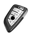 JVCV® Premium Soft TPU Leather Pattern Key Cover Compatible with BMW Blade Smart Key (Silver)
