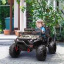 12V 2-Seater Kids Electric Ride On Police Car Camouflage Truck Toy with Remote