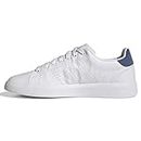 adidas Men's Advantage Premium Leather Shoes Sneakers, FTWR White/FTWR White/Crew Blue, 6.5 UK