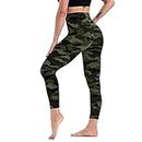 TNNZEET Leggings for Women, Black High Waisted Plus Size Maternity Workout Yoga Pants, B-camouflage, Small-Medium