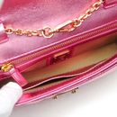 Bolso bandolera de cadena MCM cuero acolchado metálico rosa usado