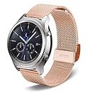 SPINYE Band Compatible for Galaxy Watch 46mm, 22mm Fashion Stainless Steel Metal Replacement Bracelet Strap for Samsung Gear Frontier/Classic/Moto 360 2nd Gen 46mm Women Men