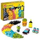 LEGO Classic Creative Neon Colors Fun Brick Box Set 11027, Building Toy to Create a Car, Pineapple, Alien, Roller Skates, and More, Hands-on Learning for Kids, Boys, Girls 5 Plus Years Old