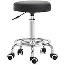 Vinsetto Adjustable Swivel Salon Stool Hydraulic PU Barber Rolling Massage Tattoo Chair Bar Beauty SPA Seat Black