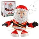 Hayagive Animated Santa Claus Figurines Electric Christmas Santa Claus Toy Singing Dancing Doll with LED Light Xmas Decorations Novelty for Kids