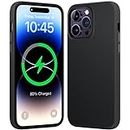 Mkeke for iPhone 14 Pro Max Case MagSafe, Silicone Phone Case for iPhone 14 Pro Max [Full Protection] [Durable & Shockproof] Cover Case for Apple 14 Pro Max Case - Black