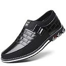 COSIDRAM Mens Casual Shoes Sneakers Slip on Loafers Comfort Fashion Walking Mocassins Business Work Dress Black 8