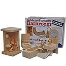 crazycrafts wooden bathroom dollhouse furniture set for girls-Multi color,Pack of 1 set