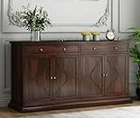 SNAP FURNITURE Wooden Sideboard Solid Wood Cabinet with Drawers Doors for Home Storage || Stylish and Durable Wooden Cabinet for Kitchen Living Room, Drawing Room, Office & Lounge