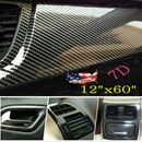 Car Interior Auto Accessories Black Glossy Carbon Fiber Vinyl Film Wrap Sticker
