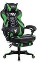 Zeanus Green Gaming Chair High Back Gamer Chair with Footrest Recliner Computer Chair with Massage Big and Tall Chair for Gaming Ergonomics Game Chair for Adults Heavy Duty Computer Gaming Chair
