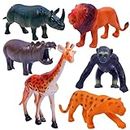 Toyshine Safari Animal Toys Figures, 6 PCS Realistic Wild Jungle Animals Figurines Zoo Animal Playset | Learning Toys for Kids Toddlers Boys Girls- Small