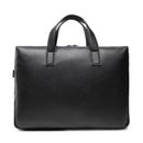 Calvin Klein Black Laptop Briefcase for Men - Durable Work Bag with Zip Closure
