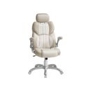 NUOVA sedia da gioco ergonomica bianca crema - altezza e inclinazione regolabili, sedia da ufficio