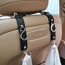 yicheyiyou Headrest Hooks for Car Back Seat Organizer Black Faux Leather Hanger Holder Hook, for Hanging Purses and Bags and Coats Grocery Bag Umbrellas Handbag Car Accessories Interior Men for Women