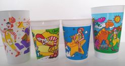 Complete Set of 4, Vintage Ronald McDonald/GRIMACE Collector Glasses - NEW!!