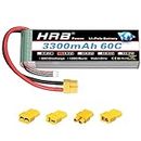 HRB 3S 11.1V 3300mAh 60C Lipo Battery with XT60 Connector for Traxxas 1/10 Rustler VXL Stampede 2WD VXL Stampede 4x4 VXL Bandit VXL Funny Car（EC3/Deans/Traxxas/Tamiya）