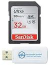 SanDisk 32GB SD Ultra SDHC Memory Card works with Canon Powershot ELPH 180, 190, SX420 IS, SX410, SX610 Camera UHS-I Class 10 Bundle with Everything But Stromboli Card Reader (SDSDUNR-032G-GN6IN)