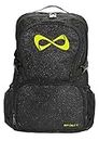 Sparkle Backpack by Nfinity | Girls Glitter Bookbag | Perfect Bag for Travel, School, Gym, Cheer Practices | 15" Laptop Compartment | Black with Lime Logo