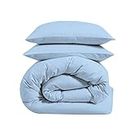 linenaffairs Microfiber Duvet Cover, Rajai Cover, Quilt Cover, Blanket Cover Set - Zipper Closure Style (1 Rajai Cover & 2 Pillow Cover) Size 47 x 55 Inches Cot Bed Duvet Cover Color_Light Blue Solid