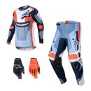 Motocross Set Alpinestars Fluid Agent MX Hose mit Shirt, Crosshose Jersey blau